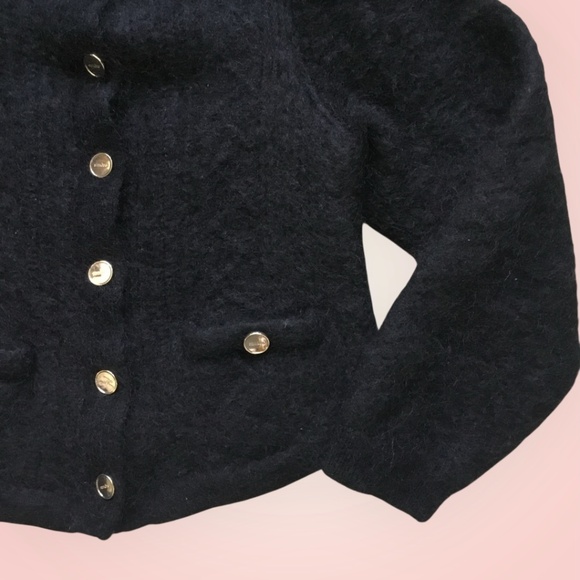 Sandro Cardigan Black Button Sweater - Picture 6 of 16
